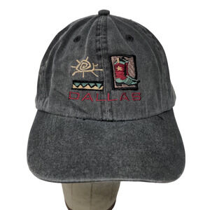 EXP Headwear Dallas Texas Slideback Hat Gray Adjustable Embroidered Logo